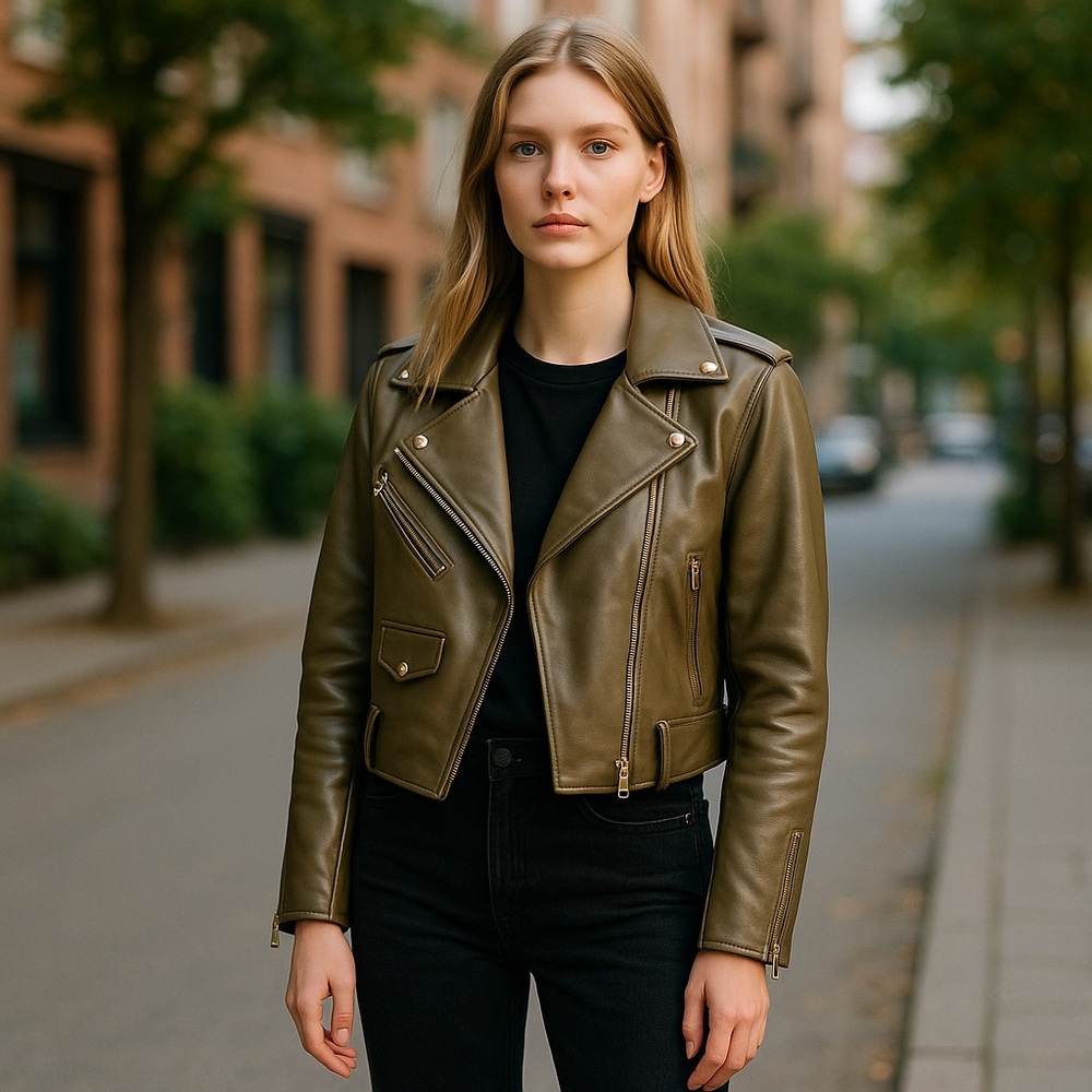 Blank NYC Olive Leather Jacket